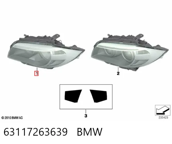 Reflektor lewy 63117263639 BMW