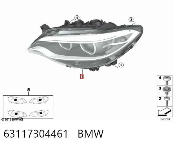 Reflektor lewy 63117304461 BMW