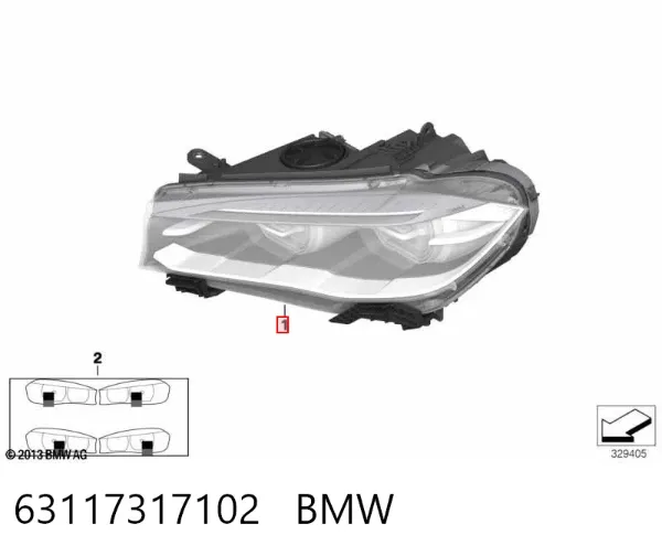 Reflektor prawy 63117317102 BMW