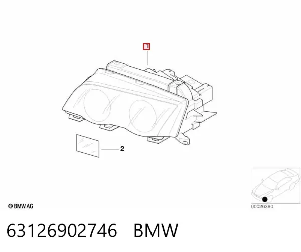 Reflektor prawy 63126902746 BMW