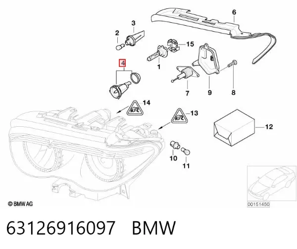 Żarówka oświetlenia wnętrza/kabiny 63126916097 BMW