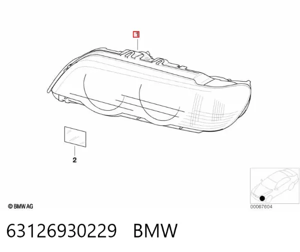 Reflektor lewy 63126930229 BMW