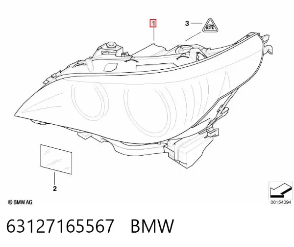 Reflektor lewy 63127165567 BMW