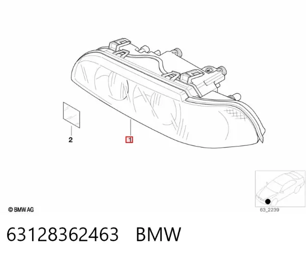 Reflektor lewy 63128362463 BMW