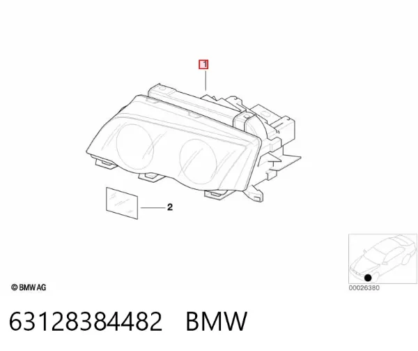 Reflektor prawy 63128384482 BMW