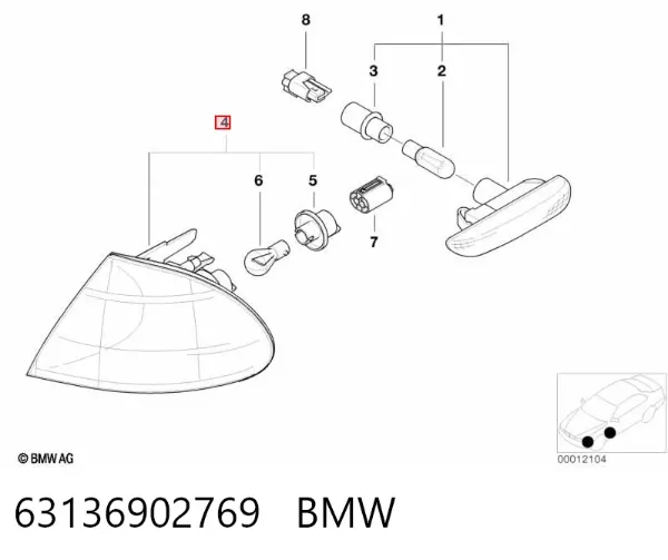 Kierunkowskaz lewy 63136902769 BMW