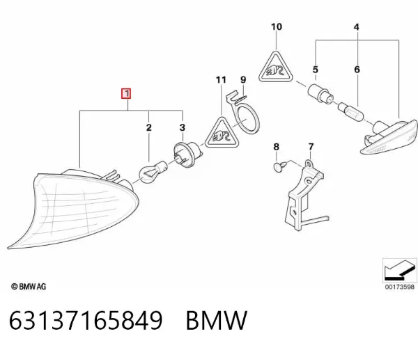 Kierunkowskaz lewy 63137165849 BMW