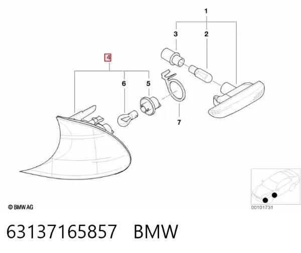 Kierunkowskaz lewy 63137165857 BMW