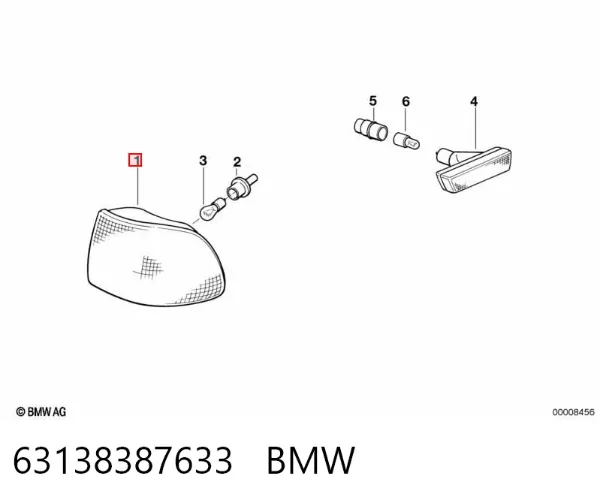 Kierunkowskaz lewy 63138387633 BMW