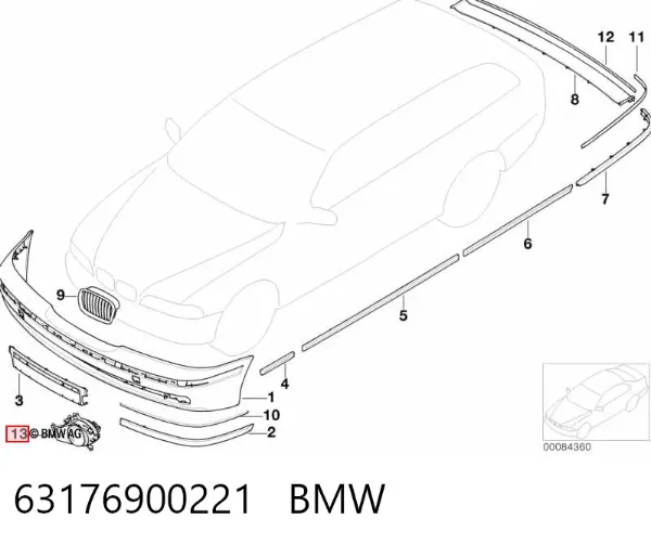 Lampa przeciwmgielna lewa 63176900221 BMW