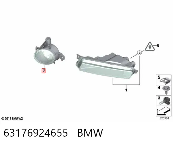 Lampa przeciwmgielna lewa 63176924655 BMW