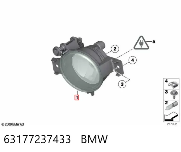Lampa przeciwmgielna lewa 63177237433 BMW