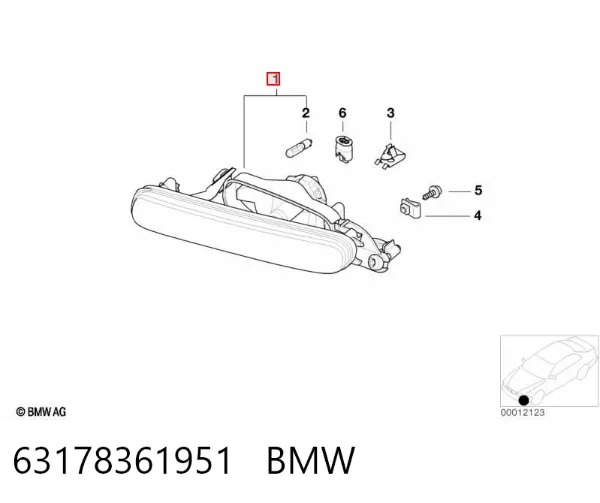 Lampa przeciwmgielna lewa 63178361951 BMW
