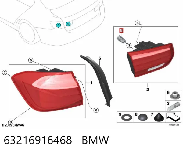 Kierunkowskaz prawy 63216916468 BMW
