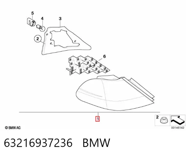 Lampa zespolona tylna prawa zewnętrzna 63216937236 BMW
