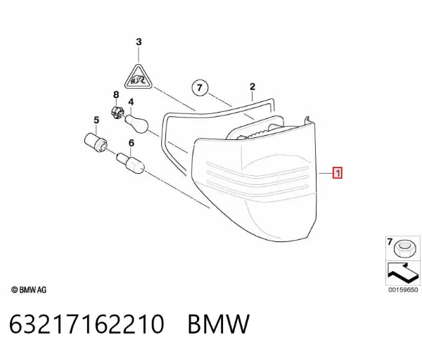 Lampa zespolona tylna prawa zewnętrzna 63217162210 BMW