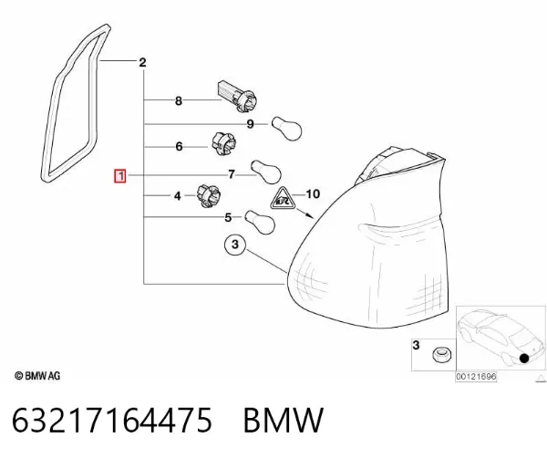 Lampa zespolona tylna lewa zewnętrzna 63217164475 BMW
