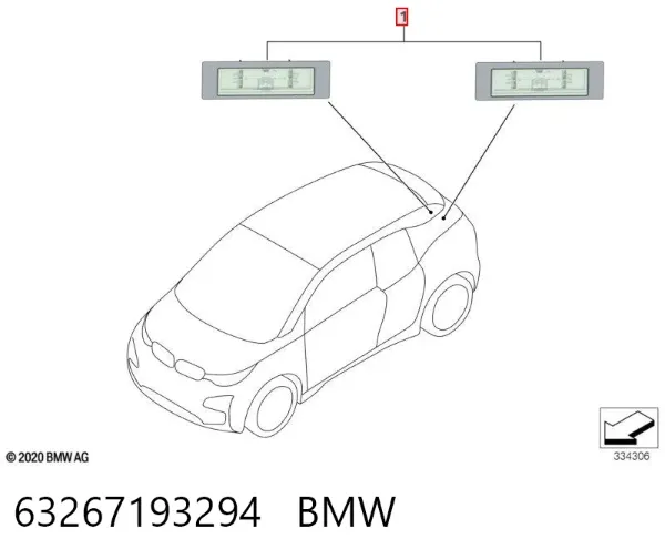 Lampa oświetlenia tylnej tablicy rejestracyjnej 63267193294 BMW
