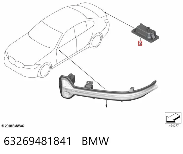 Lampa oświetlenia tylnej tablicy rejestracyjnej 63269481841 BMW