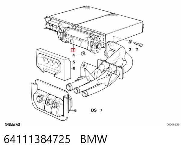 Chłodnica nagrzewnicy (ogrzewacza) 64111384725 BMW