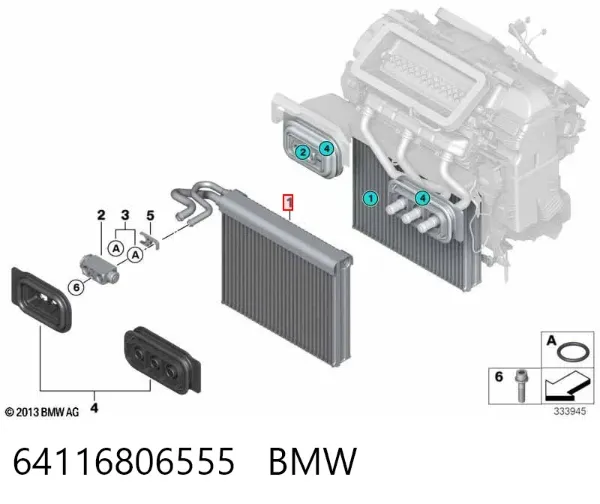 Parownik klimatyzacji 64116806555 BMW