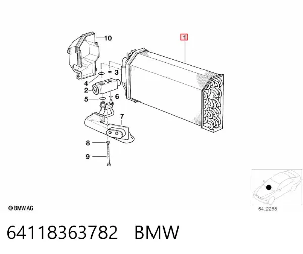 Parownik klimatyzacji 64118363782 BMW