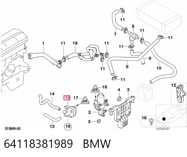Pompa chłodzenia wodą, dodatkowa elektryczna 64118381989 BMW