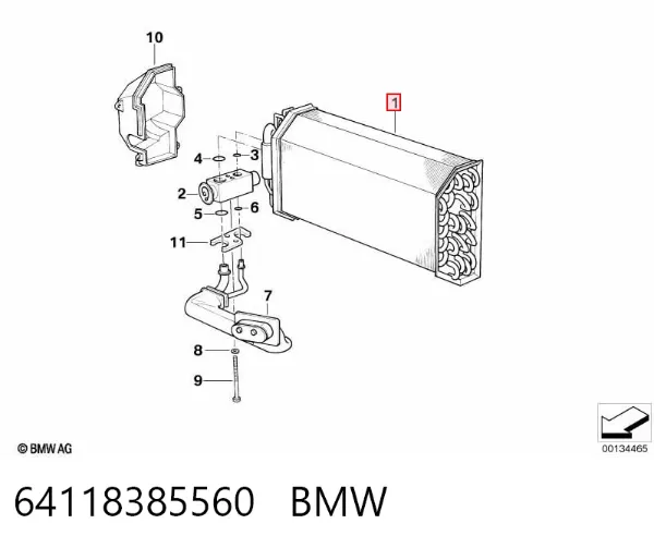 Parownik klimatyzacji 64118385560 BMW