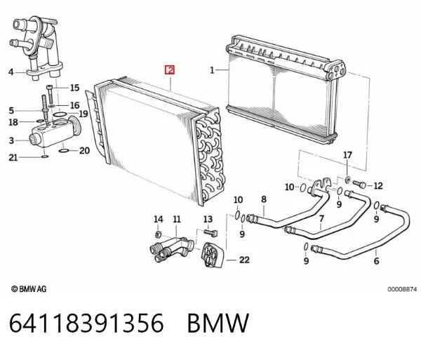 Parownik klimatyzacji 64118391356 BMW