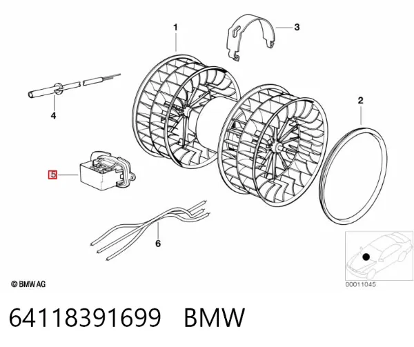 Rezystor wentylatora nagrzewnicy (ogrzewacza kabiny) 64118391699 BMW