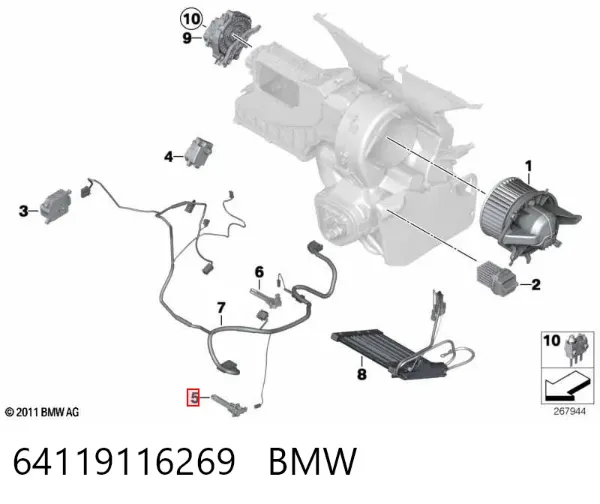 Czujnik temperatury parownika 64119116269 BMW