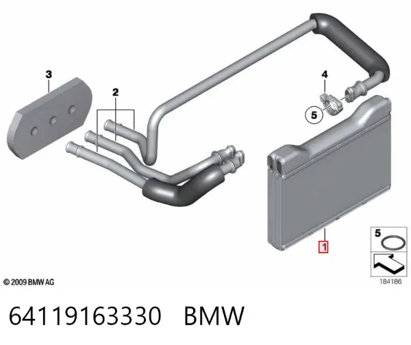 Chłodnica nagrzewnicy (ogrzewacza) 64119163330 BMW