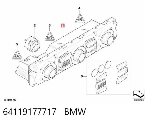 Sterownik trybów ogrzewania/klimatyzacji 64119177717 BMW