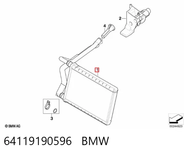 Chłodnica nagrzewnicy (ogrzewacza) 64119190596 BMW