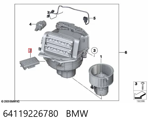 Rezystor wentylatora nagrzewnicy (ogrzewacza kabiny) 64119226780 BMW