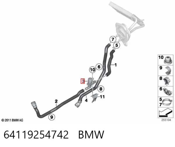 Regulujący zawór chłodziwa 64119254742 BMW