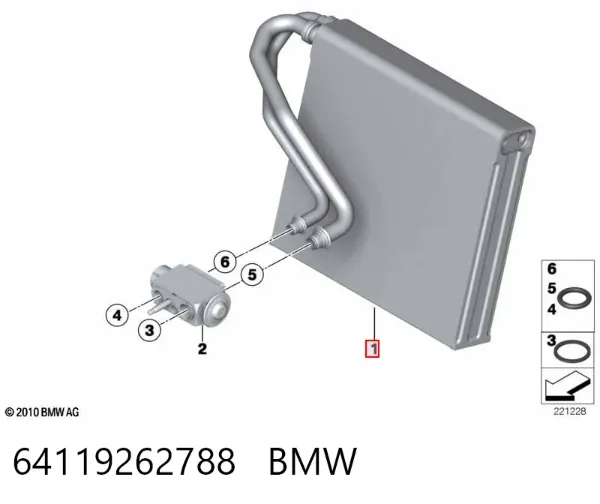 Parownik klimatyzacji 64119262788 BMW