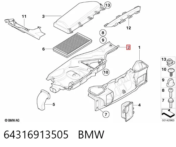 Filtr kabiny 64316913505 BMW