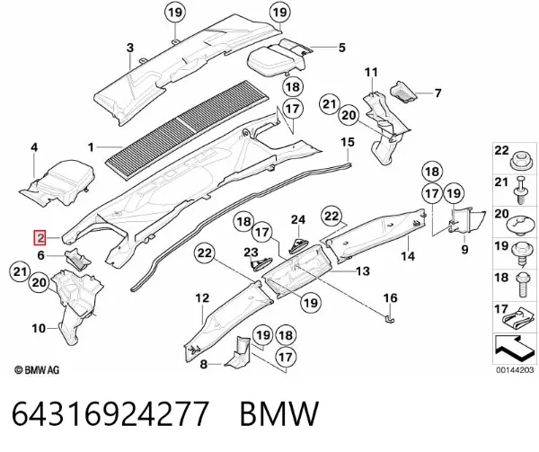 Ramka filtra kabiny 64316924277 BMW