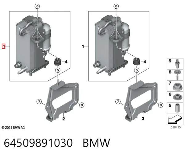 Chłodnica klimatyzacji 64509891030 BMW