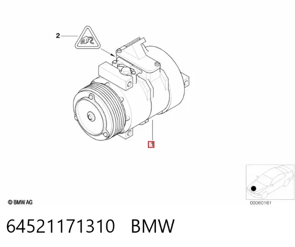 Sprężarka klimatyzacji 64521171310 BMW