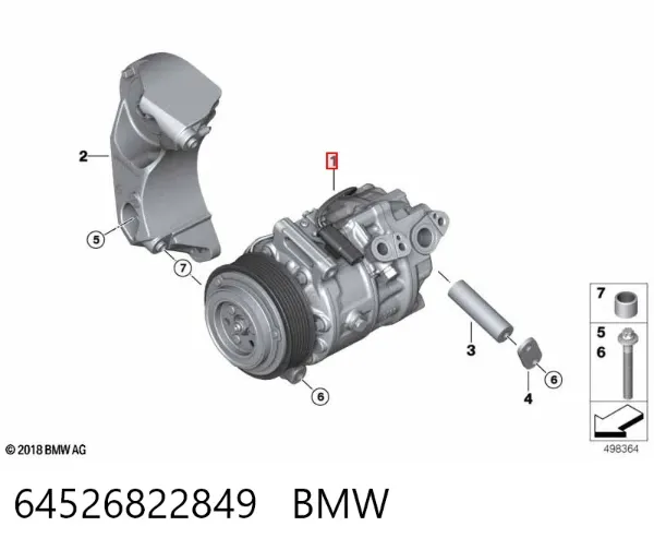 Sprężarka klimatyzacji 64526822849 BMW