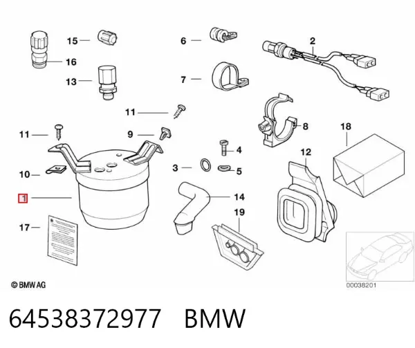 Osuszacz klimatyzacji 64538372977 BMW