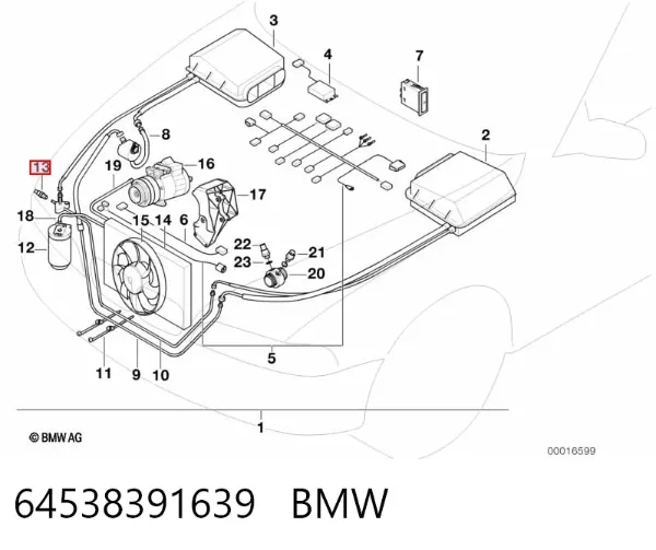 Czujnik ciśnienia bezwzględnego klimatyzacji 64538391639 BMW
