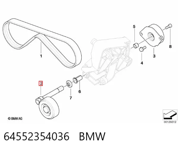 Rolka napinacza paska napędowego 64552354036 BMW