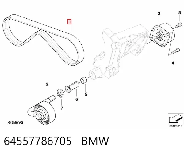 Pas napędowy mechanizmów 64557786705 BMW