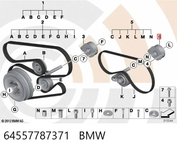 Napinacz paska napędowego 64557787371 BMW