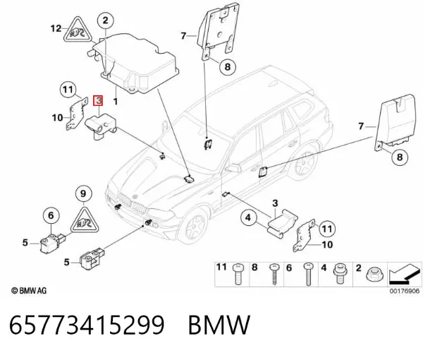 Czujnik AIRBAG przedni 65773415299 BMW