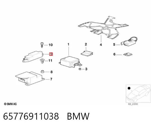 Czujnik AIRBAG przedni 65776911038 BMW