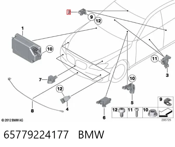 Czujnik AIRBAG przedni 65779224177 BMW